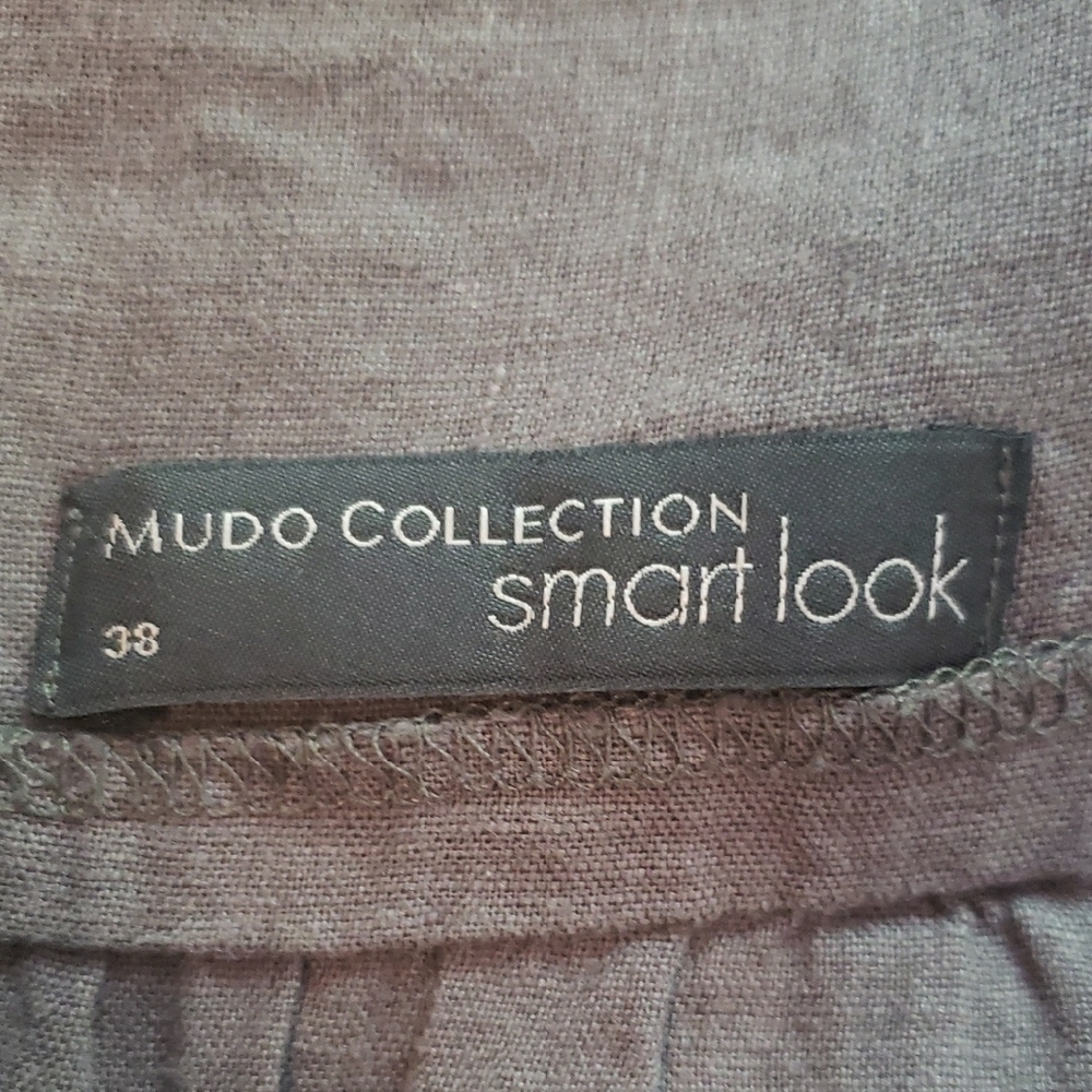 100% Linen Gray with Front Overlap Size Medium - Picture 6 of 7